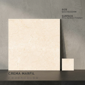 Marfil Bianco 2x2feet Glossy Porcelain Tiles Marble Inspired Premium Interior Flooring 8mm Thickness - Product Image 5