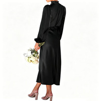 Robe de soirée longue élégante de luxe en satin à col montant personnalisé pour femme, haute couture, qualité supérieure, style glamour