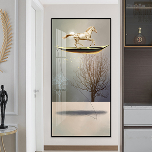 Peintures d'animaux abstraites bateau <span class=keywords><strong>à</strong></span> <span class=keywords><strong>cheval</strong></span> et arbre art mural de luxe pour couloir et décor <span class=keywords><strong>à</strong></span> la maison photo impression sur toile et affiches - Product Image 1