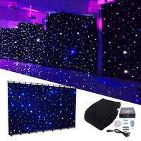 Özel LED Yıldız Perdesi Yanmaz Sahne LED Arka Plan Yıldız Kumaşı Yıldızlı Gökyüzü Perdesi DMX512 Kontrolü Düğün Sahne Arka Planı