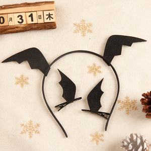 MIO gros Halloween client décoration <span class=keywords><strong>diable</strong></span> cornes ailes noires bandeau de fête pour adultes enfants arc bandeaux - Product Image 3
