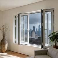 Fenêtres pliantes en aluminium et verre blanc de haute qualité EBON, pliables en deux