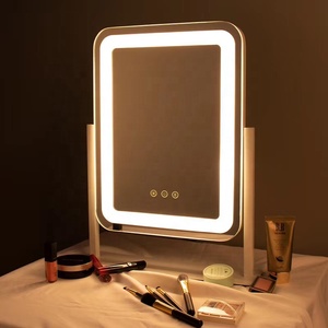<span class=keywords><strong>Espejo</strong></span> de tocador LED Rotación de 360 grados Estilo circular de un solo lado Lupa Diseño de escritorio compacto Cosméticos Caja de maquillaje - Product Image 2