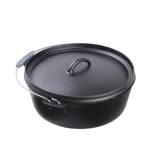 Olla de cocina para barbacoa, utensilios de cocina para acampar, hornos de hierro fundido holandés