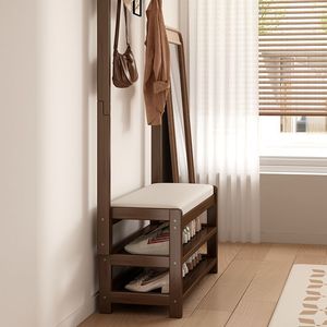 This shoe <b>rack</b>, coat <b>rack</b>, and shoe changing stool is a multi-layered, floor-standing shoe <b>rack</b> suitable for home and bedroom - Product Image 4