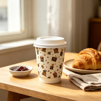 Gobelets en papier jetables écologiques à double paroi, imperméables, de qualité alimentaire, biodégradables et compostables, avec technologie de mousse APP