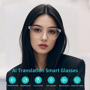 Gafas Inteligentes Tulbeys GS07 Transparentes con IA, Bluetooth, Lentes Rectangulares que Cambian de Color, con Micrófono y Altavoces para Mujer - Product Image 2