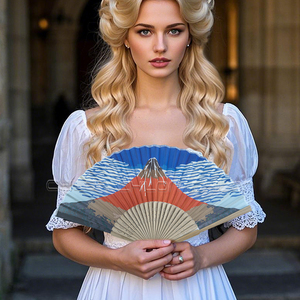 21cm Custom Printed Bamboo Hand Folding Fan Wholesale Bamboo Crafts Product