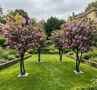 Arche de mariage avec fleurs artificielles de bougainvillier et de prunier pour la décoration d'événements