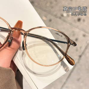 Monturas de Gafas Ovaladas de Titanio Danyang 9108, Ligeras, Montura Completa para Mujer, Gafas para Miopía, Lentes de Plástico - Product Image 4