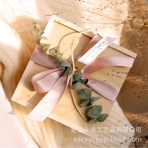 Caja de regalo de madera rectangular hecha a mano, caja de embalaje artesanal para recuerdo de boda, tamaño y grosor personalizables - Product Image 1