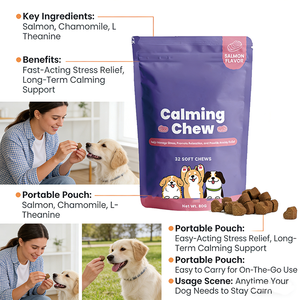 Masticables Orgánicos Avanzados para Calmar a los Perros, Sabor a Salmón Salvaje, Ayuda con la Ansiedad por Separación, Calma los Nervios, Bienestar Diario, Frasco de 80g - Product Image 4
