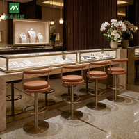 Tabourets de bar modernes en acier inoxydable pivotants et réglables en hauteur pour usage commercial dans les bijouteries et chaises hautes