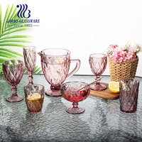 Taça de vidro cor sólida, copos de vidro da cor vermelha, vinho, vidro, champanhe, sorvete, copos, jarra de vidro