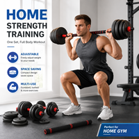 Nouvel ensemble d'haltères en fonte écologique unisexe 20 kg réglable pour la maison, équipement de fitness détachable avec option kettlebell