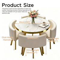 Juego de Mesa de Comedor Redonda de Mármol y Metal para 4 Personas con 4 Sillas, Muebles de Cocina Pequeños Modernos y Minimalistas Personalizados 2026