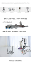 Machine de remplissage pneumatique horizontale avec tête de remplissage remplaçable en acier inoxydable de qualité sanitaire