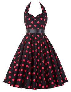 <span class=keywords><strong>Robe</strong></span> d'été décontractée Femme Polka Dot Retro Swing Gown <span class=keywords><strong>Pin</strong></span> <span class=keywords><strong>up</strong></span> <span class=keywords><strong>Robe</strong></span> Vintage 60s 50s Rockabilly Sundress - Product Image 4