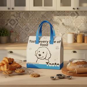 ถุงส่งอาหารแบบไม่ถักทอ บุฟอยล์อะลูมิเนียม บรรจุภัณฑ์เก็บความร้อนแบบใช้แล้วทิ้ง สำหรับร้านอาหาร น้ำผลไม้ กาแฟ เค้ก ถุงใส่กลับบ้าน - Product Image 1