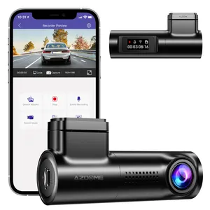كاميرا داش AZDOME M330 1080P بكاميرا مراقبة للسيارة مزودة بخاصية الواي فاي المدمجة والتحكم الصوتي والرؤية الليلية الفائقة وتستطيع التحكم بها طوال 24 ساعة كاميرا داش لرصد وتخييم السيارات