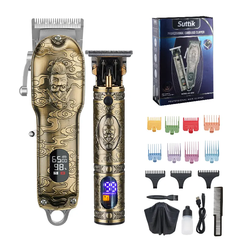 Resuxi JM-2022 Professional Shaving Machine LCD Display Man Barber Supply Cordless Hair Cutter Clippers sets