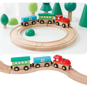 Children's Cars Racing Track Connection Assembly Car Small Slot Toys Railway Wooden Toy Train Sets For Kids 5 Year Olds