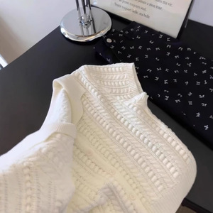Cárdigan de punto blanco calado de manga corta para mujer, cuello polo, ajuste ceñido, transpirable, top de verano - Product Image 4