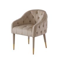 Chaise de salle à manger moderne en velours avec pieds en bois Fauteuil en acier pour restaurant, maison, appartement, bureau ou bar