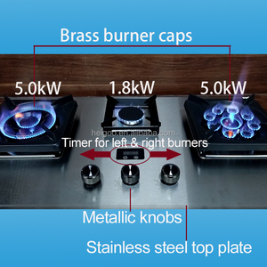 Haushalts küchengerät Eingebaute Edelstahl platte Dreieck LPG Gasherd Herd 3 Brenner Kochen Wok Herd Koch felder - Product Image 3