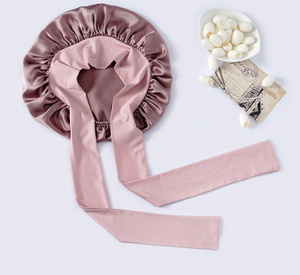 Bonnet de nuit en satin de soie de luxe <span class=keywords><strong>pour</strong></span> femmes, confortable, avec lien ajustable <span class=keywords><strong>pour</strong></span> cheveux bouclés, <span class=keywords><strong>pour</strong></span> la nuit - Product Image 6