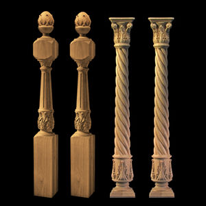 Columnas de Madera Maciza, Balaustres para Escaleras, Columnas Decorativas de Madera Tallada, Columnas Romanas Grandes, Columnas de Estilo Nuevo, Columnas Corintias Pequeñas - Product Image 3