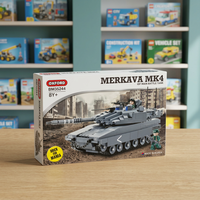 OXFORD MERKAVA TANK Gelişmiş Savaş Blokları ABS Yapım Oyuncağı Askeri Simülasyon Zırhlı Araç Modeli Montaj Seti