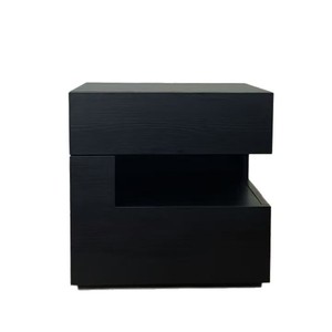 Minimalist Nightstand Modern Black Wood Storage Cabinet Bedroom Furniture Adult Elderly Use - Product Image 5