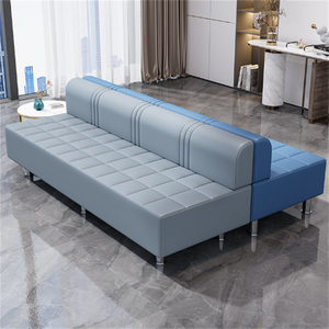Nuevo Sofá de Espera Moderno de Lujo Ligero en Cuero Negro Resistente para Barbería, Salón de Belleza, Hotel, Apartamento - Product Image 2