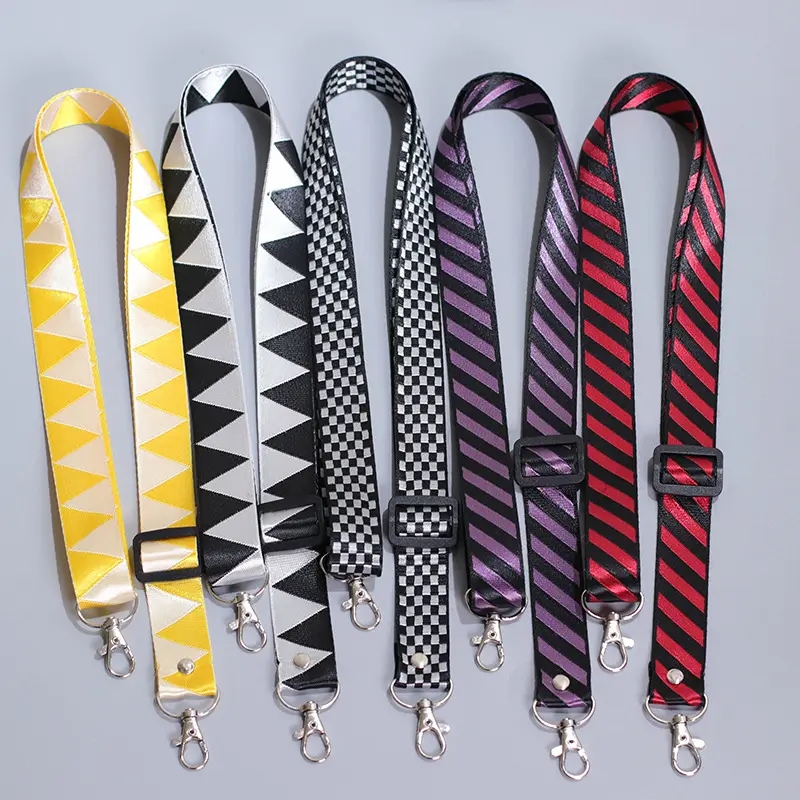 Neues schwarzes und weißes gestreiftes riemen-doppelband lanyard handyhülle crossbody schulterband lanyard kann verlängert werden