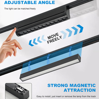 LOSO Commercial Lighting 48V Office Hotel Home Ultra Thin Aluminium Encastré LED Magnétique Track Light