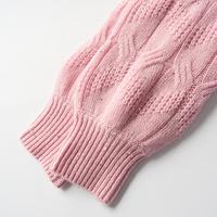 Pull en cachemire pur à 100 % avec détails en paillettes - Pull rose blush en tricot torsadé - Haut tricoté de luxe fini à la main
