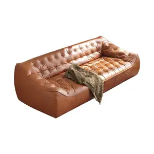 Meubles modernes fabriqués en Malaisie canapé en cuir de chameau véritable canapé meubles canapé ensemble de canapés de salon
