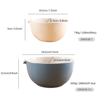 Cvnc-ensemble de bols de mélange profond, pour cuisine personnalisée, gâteau multifonctionnel, grand bol en céramique avec bec