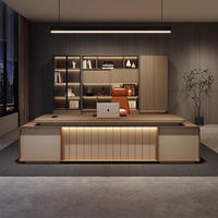 Bureau de direction moderne de luxe en bois massif, table de PDG/manager écologique, mobilier de poste de travail administratif haut de gamme