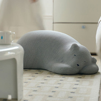 Canapé paresseux Ours polaire, siège individuel en forme d'animal mignon, chaise de sol design en forme d'ours en peluche pour salon et chambre