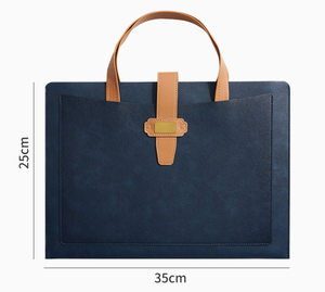 PU <b>Leather</b> Document Bag A4 Business Portfolio Case File Organizer With Handle Custom Size for Office Meeting - Product Image 5