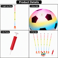 Kinder-Fußball-Trainingsstangen-Set mit Beleuchtung, 6 Leuchtende Stangen, LED-Fußball, 6 Modi, Schießspiel für den Garten, Geschenk