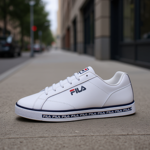 Mocasines Fila Original Court para hombre, color blanco, azul marino, rojo, deportivos, con cordones, que aumentan la altura, punta redonda, zapatos para todas las estaciones - Product Image 2