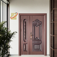 ZS personnalisé moderne luxe Impact certifié Double sécurité portes d'entrée avant en acier inoxydable coupe-vent côté fini intérieur