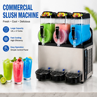 Machine à boissons glacées commerciale 12L x 3, avec système de refroidissement rapide, pour restaurants, cafés, bars et entreprises de boissons