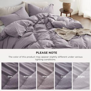 Ultra Soft 100% Cotton 3 Piece Duvet Cover Set <strong>Lavender</strong> Luxury <strong>Bedding</strong> For Modern Bedroom - Product Image 5