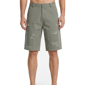 Pantalones Cortos Casuales de Verano para Hombre, Estilo Vintage, Corte Holgado, Tela de Algodón, Lavado Desgastado, Transpirables, para Skateboard - Product Image 1