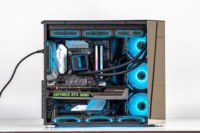 Gabinete de Juegos de Escritorio Negro de Aleación de Aluminio, Torre Media para PC E-ATX, ATX, Micro ATX, Mini ITX, con Estado de Stock, Todo en Uno