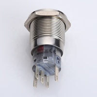 ONPOW 19mm LAS1AGQPF-11ZD/G/S Verrouillage 1NO1NC Interrupteur à bouton-poussoir Verrouillage Interrupteur éclairé